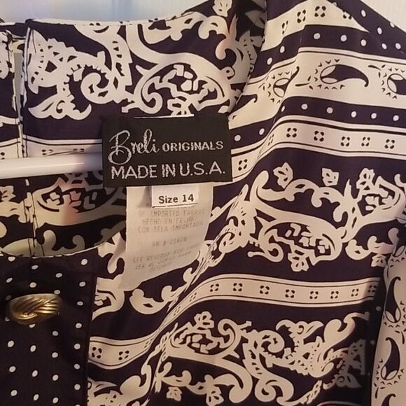 Vintage 80s multi-print polka dot pleated … - Picture 7 of 7